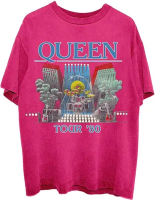 Produktbild von Queen - "Tour '80" T-Shirt für Herren/Damen Uni RO12442 (XL) (Pink)