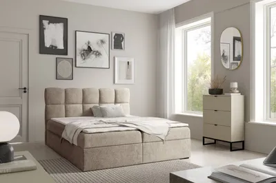 Obrázek produktu pro Kontinentální postel 120x200 KLONDIKE - šedá + topper