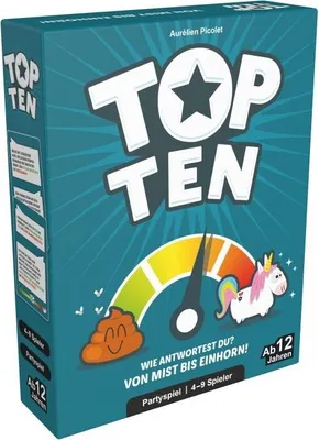Produktbild von Gry koktajlowe, Top Ten, Gra imprezowa, Nominowana do Gry Roku 2022, 4-9 graczy, Od 12+ lat, 30 minut, Niemiecki, Wielokolorowa, Kolorowa