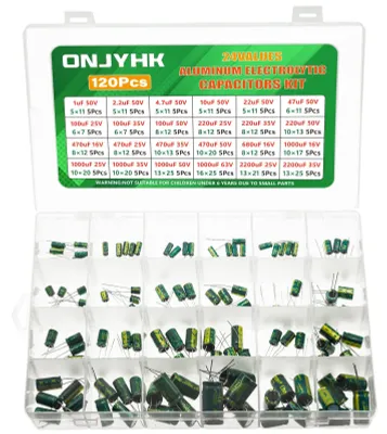 Elektrolytkondensator-Set 120 St., 24 Werte, 1–2200 µF