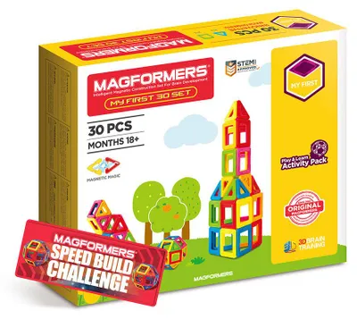 Immagine prodotto di Set magnetico da costruzione - Set di base Magformers, 30 pezzi