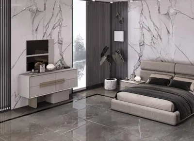 Obrázek produktu pro Stylový designový stolek se čtyřmi zásuvkami a elegantním zrcadlem