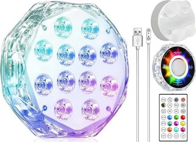 Zdjęcie produktu dla Oświetlenie LED do basenów z pilotem – wodoodporne – bardzo jasne – z magnesem – 1 sztuka
