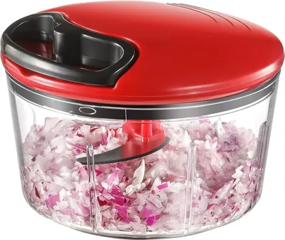 Produktbild von Manueller Zerkleinerer mit Edelstahlklinge 420 - geeignet für Zwiebeln, Salat, Fleisch und Obst - 600 ml