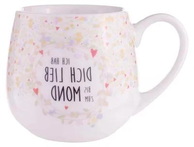 Produktbild von Könitz Kuschelbecher Ich hab dich lieb bis zum Mond, Kaffeebecher, Tasse, Porzellan, 420 ml