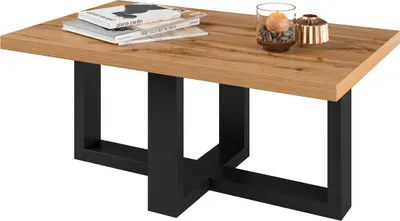 Produktbild von Couchtisch Ezgui , Holzoptik und Schwarz, 102cm