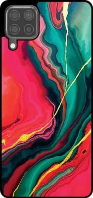 Produktbild von Smartphonica Telefon Fall geeignet für Huawei P40 Lite mit rot grün Marmor Print - TPU Backcover Fall rot grün Marmor Design