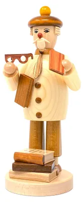Räuchermann Buchfreund Nr. 068, 25 cm, Holz, Handarbeit