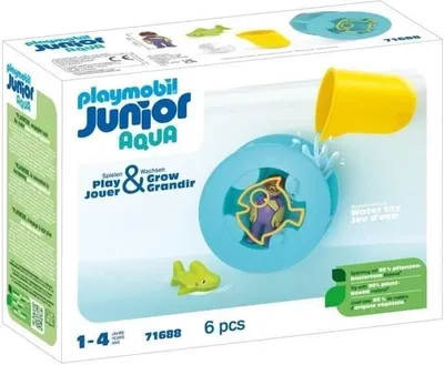 Image de PLAYMOBIL Junior Roue Aquatique avec Bébé Requin, Jouet de Bain, Dès 12 Mois