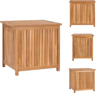Image de vidaXL Coffre de jardin 60x50x58 cm bois massif teck - Coffres de jardin