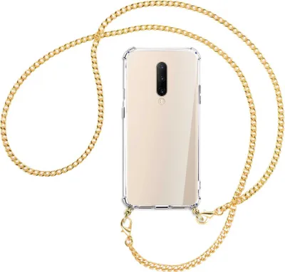Produktbild von Handykette Backcover-Schutzhülle mit Band (Metall goldfarben) für OnePlus 7 Pro - goldfarbene Kette
