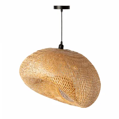 Obrázek produktu pro Závěsné svítidlo SAVANA z bambusu a proutí, přírodní design ve tvaru hnízda, patice E27, černé