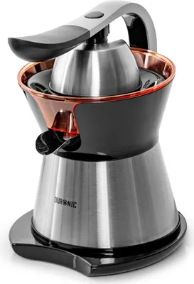 Produktbild von Duronic JE304 Elektrische Zitruspresse | 300W Entsafter | 400 ml Volumen | inkl. 2 austauschbare Presskegel | Fruchtpresse und Orangenpresse | Saftmaschine mit Sieb für Fruchtfleisch | Slow Juicer