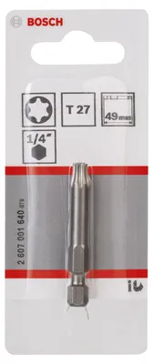 Zdjęcie produktu dla Bosch 2 607 001 640, 1 szt., Torx, T27, Stal, 49 mm, 25,4 / 4 mm (1 / 4")