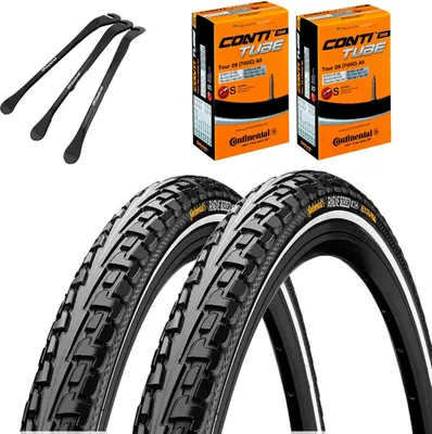 Produktbild von 2er Set Continental Reifen Ride Tour Schwarz Reflex 28 x 1,75 (47-622) + SV Schläuche + MSZweirad Reifenheber