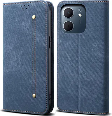 Image de Etui pour Oppo A5X, Etui portefeuille en cuir avec fermeture magnétique et socle Bleu