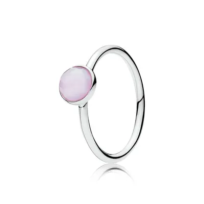 Immagine prodotto di Anello - W54 - Ottobre, collezione "Goccia" - Argento/rosa