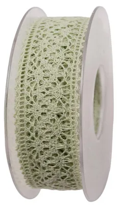 Produktbild von Schleifenband (1m=0,93EUR) Dekoband SPITZE 38mm, lindgrün,15m Rolle