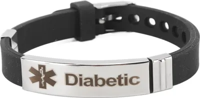 Zdjęcie produktu dla Bransoletka z alarmem medycznym dla diabetyków Biżuteria z identyfikatorem awaryjnym regulowana