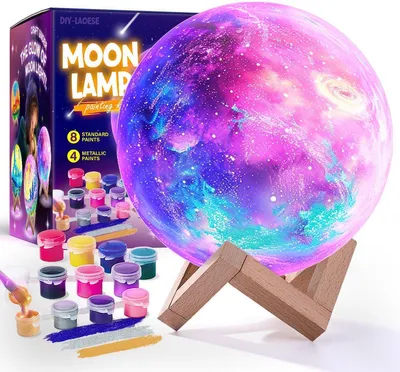 Produktbild von Minicee Bastelset Weltraum mit LED Mondlampe für Kinder 6–12