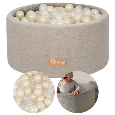 Obrázok produktu pre Flumi detský bazén s guľôčkami - detský bazén s guľôčkami 90x40cm s 200 guľôčkami ∅ 7cm vyrobené v EÚ - guľôčky hruškovo svetlé zlaté