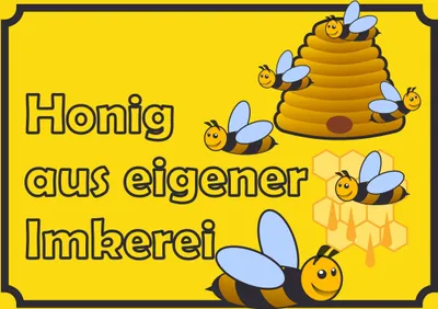 Produktbild von Verkaufsschild Schild Honig A1 Rückseite selbstklebend