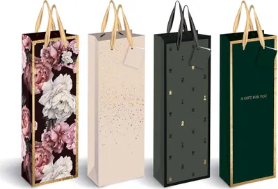 Produktbild von Interdruk Flaschen-Geschenktüte Gold