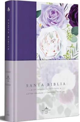 Produktbild von Biblia Rvr1960 Tapa Dura Y Tela Morada Con Flores Tamaño Manual / Spanish Bible Rvr 1960 Handy Size Large Print Hardcover Cloth with Purple Floral