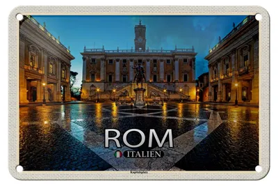 Produktbild von Blechschild Reise Rom Italien Kapitolsplatz Architektur 18x12cm Schild