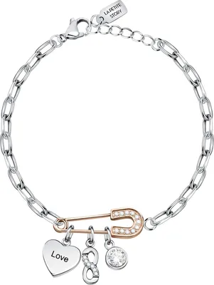 Produktbild von Steel bracelet with Love pendants LPS05ASD14