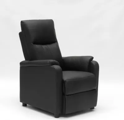 Produktbild von Giulia Relaxsessel mit Liegefunktion und Fußstütze aus Kunstleder Ökoleder - Schwarz