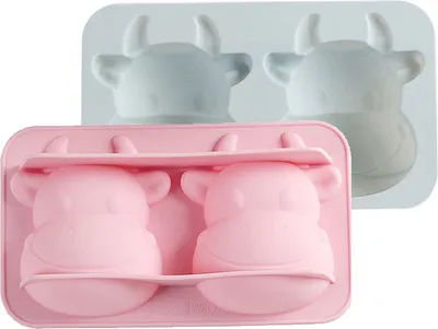 Produktbild von 2 Stück Tierharzformen 3D-Kuh-Epoxid-Silikonform Ochsen-Rind-Gießform Für DIY-Seifen-Kerzen-Pralinen-Süßigkeiten-Fondant-Handwerk