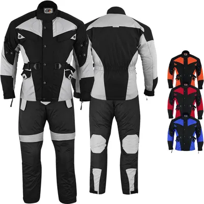 Produktbild von 2-teiler Motorradkombi Cordura Textilien Motorradjacke + Motorradhose, Größe:48/S, Farbe:Grau