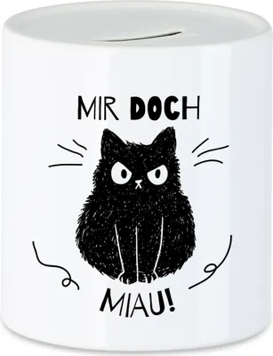 Produktbild von Mir Doch Miau Spardose mit Katzen und Herzen Motiv für Katzenliebhaber Katzenliebe Mieze Büsi