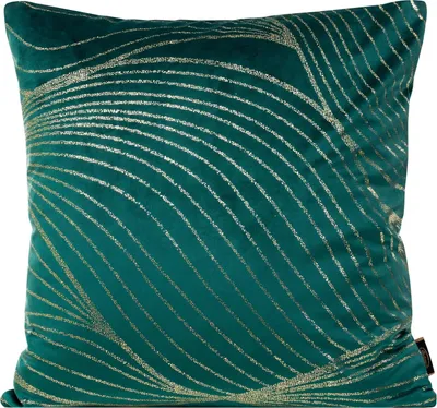 Image de EUROFIRANY | Taie d'oreiller - 45x45 cm - turquoise foncé - Velours