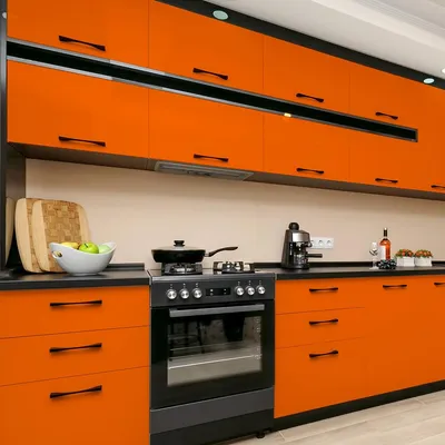 Produktbild von Wasserfeste Vinyl-Kleberolle (Meterware) – Abwaschbarer Aufkleber für Küche, Möbel, Schränke, Türen – 60 cm x 50 m – Orange