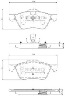 Produktbild von NIPPARTS Bremsbeläge Satz Vorne Bremsklötze für NISSAN PRIMERA (P11) J3601082