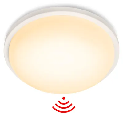 Productafbeelding van LILIIN LED plafondlamp met radarsensor voor bewegingsdetectie, 15W, 1500 lm, sensorlamp, warm wit licht, diameter 22 cm, geschikt voor hal, trappenhuis, garage