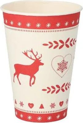 Produktbild von 140 Papstar Trinkbecher, Pappe 0,2 l Ø 7 cm, 9,7 cm rot Rennes 89556