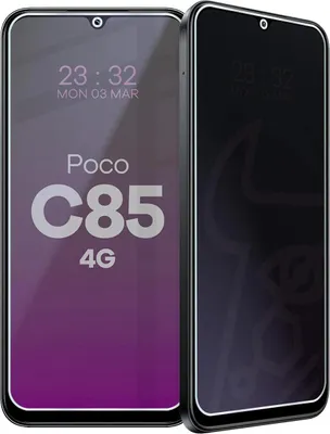 Produktbild von Hybridglas mit Privatschutzfilter für Xiaomi POCO C85 4G, Bizon Glass Mule Shadow, Matt