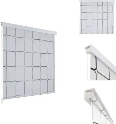 Immagine prodotto di vidaXL Tenda a rullo per doccia 80x240 cm motivo quadrato - Tende da doccia
