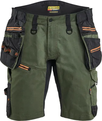 Produktbild von Blakläder STRIKER Handwerker Shorts mit Stretch 1972, Farbe:Waldgrün/Rost, Größe:C60
