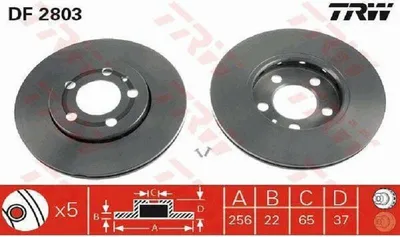 Image de 2x TRW DF2803 Disque de frein essieu avant