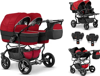 Produktbild von Zwillingskinderwagen 5 in 1 Twin Star inkl. Autositze und Iso Bases - 14 Teile - in 16 Farben