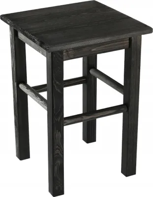 Produktbild von Holz-Küchenhocker - Hocker/Stuhl - Höhe 43,5 cm - Selbstmontage - Schwarz