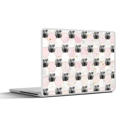 Produktbild von MuchoWow® Laptop Aufkleber Sticker Cover Schottischer Highlander - Design - Marmor 36.5x27.5 cm - Laptop-Sticker
