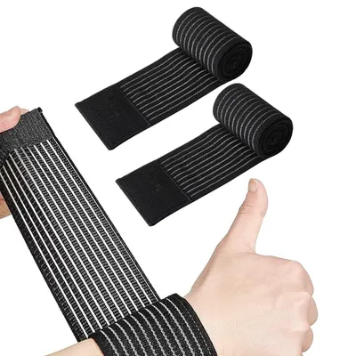 Immagine prodotto di 2 fasce per il polso, supporto per il polso regolabile, fascia per il polso traspirante, ideale per fitness, palestra e protezione sportiva