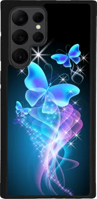 Produktbild von TPU Silikon Hülle für Samsung Galaxy S24 ULTRA Handy Cover Case Schutzhülle Handyhülle Bumper MOTIV 286 Schmetterling Sterne