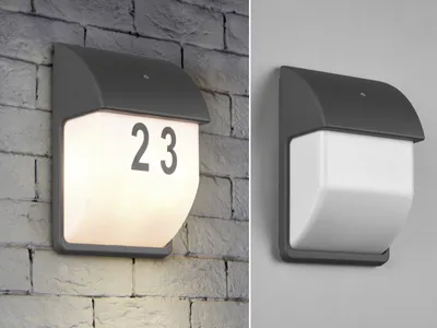 Produktbild von LED Außenwandleuchte mit Dämmerungssensor zur Hausnummer Beleuchtung, Höhe 27cm
