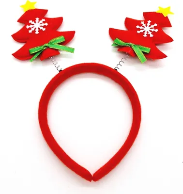 Produktbild von Weihnachtsbaum Haarreif Stirnband Weihnachten Haarschmuck Kopfschmuck Deko Rot